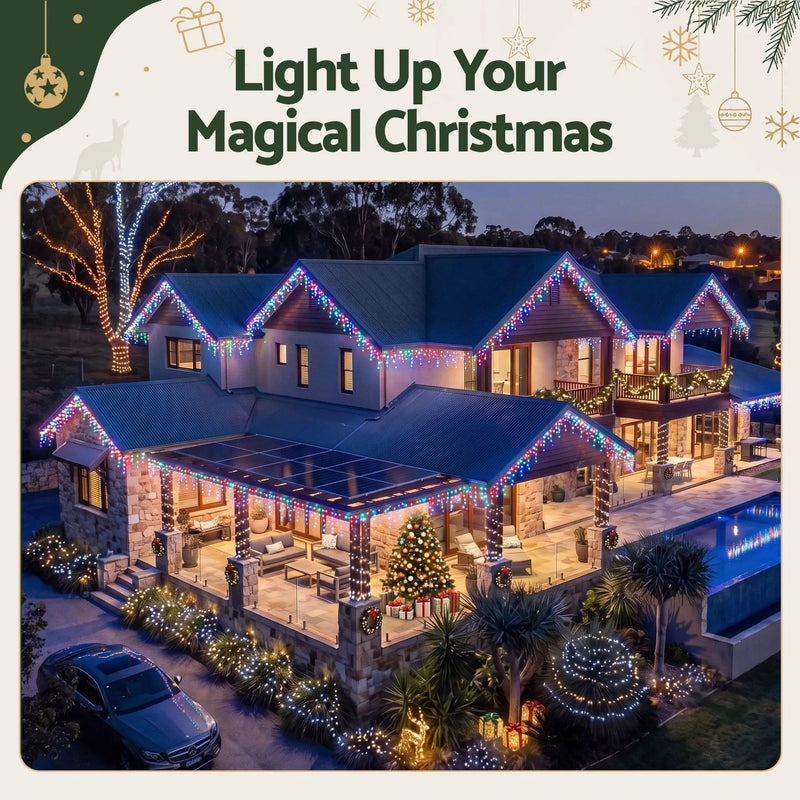 SportZone.co.nz Occasions > Christmas > Outdoor Decorations & Lights 20M Christmas Lights Icicle Light 800 LED Multi-coloured Jingle Jollys 20M Christmas Lights Icicle Light 800 LED Multi-coloured Jingle Jollys