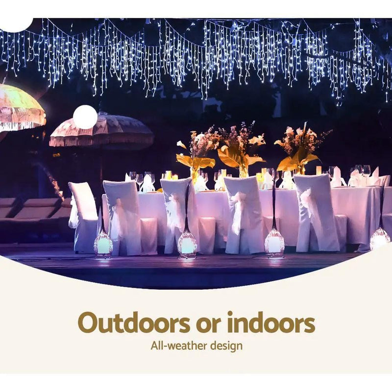 SportZone.co.nz Occasions > Christmas > Outdoor Decorations & Lights 20M Christmas Lights Icicle Light 800 LED Blue White Decor Jingle Jollys 20M Christmas Lights Icicle Light 800 LED Blue White Decor Jingle Jollys