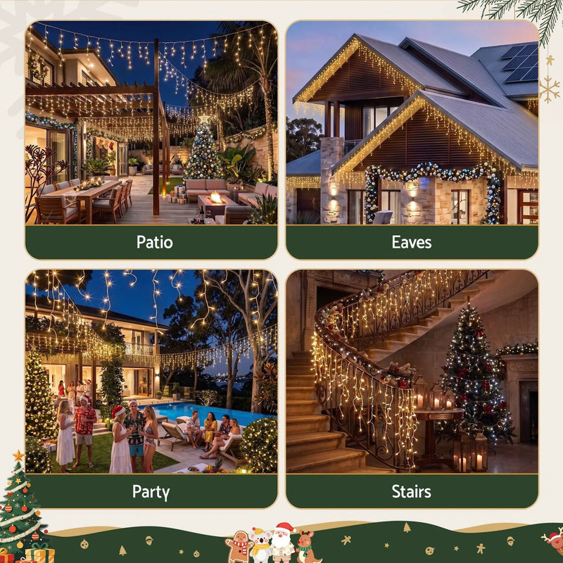 SportZone.co.nz Occasions > Christmas > Outdoor Decorations & Lights 20M Christmas Lights Icicle Light 800 LED Warm White Decor Jingle Jollys 20M Christmas Lights Icicle Light 800 LED Warm White Decor Jingle Jollys