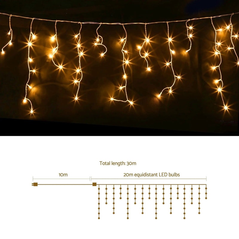 SportZone.co.nz Occasions > Christmas > Outdoor Decorations & Lights 20M Christmas Lights Icicle Light 800 LED Warm White Decor Jingle Jollys 20M Christmas Lights Icicle Light 800 LED Warm White Decor Jingle Jollys