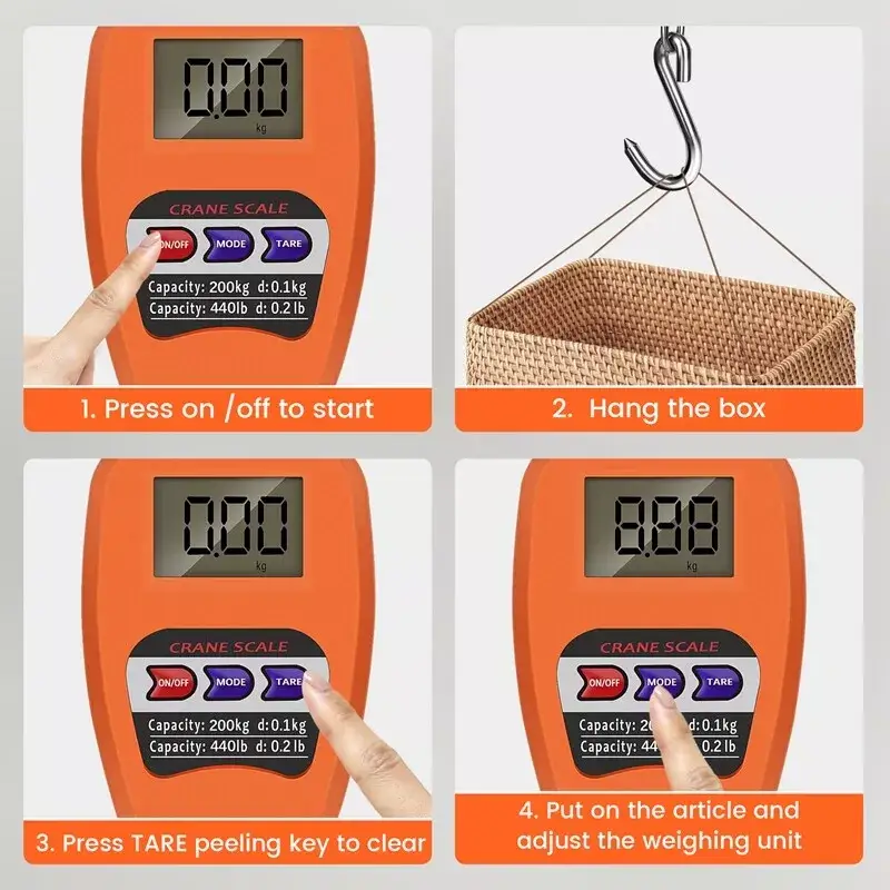 Crane Scale Weighing Digital Industrial Hanging Scale 200Kg by salelink.co.nz