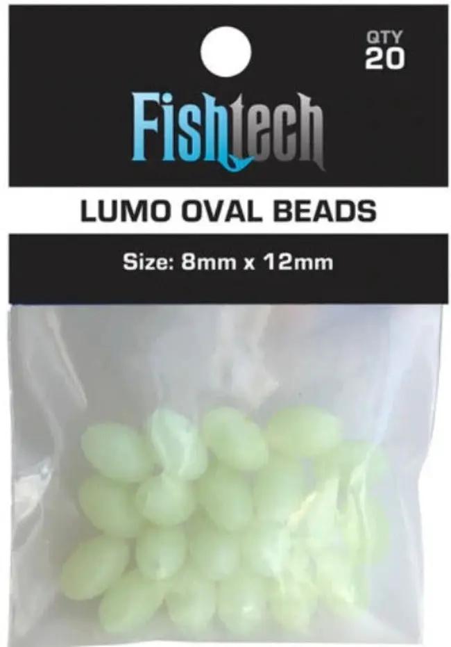 Lumo Beads - Lumo Oval 8mm x 12mm 20 per pack - Fish tech by NZ Diver