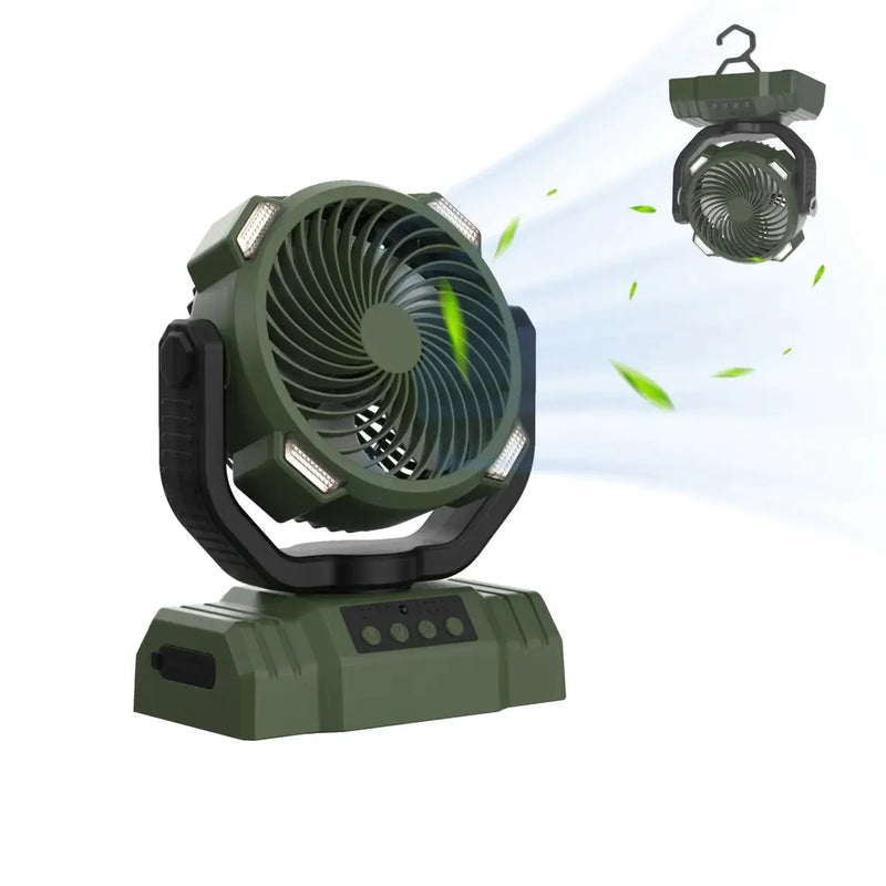 Outdoor Camping Fan with Power Bank and LED Light - Portable 3-Speed Fan by Mead's Supply & Equipment Outfitters limited