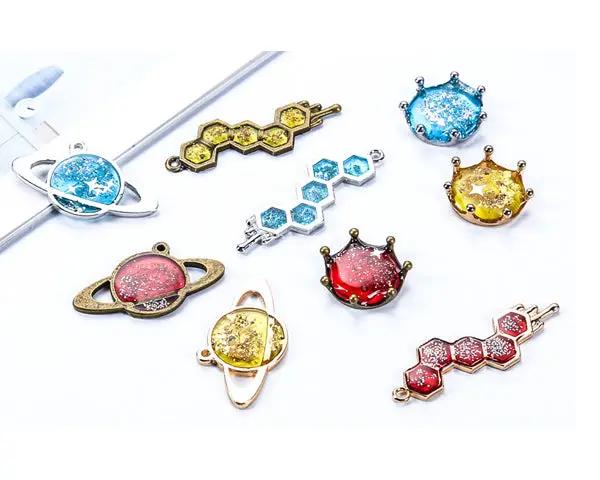 Metal Frame for Pendant - Planet / Honeycomb for Resin Jewelry Making Jewellery Blanks by Resin Art NZ