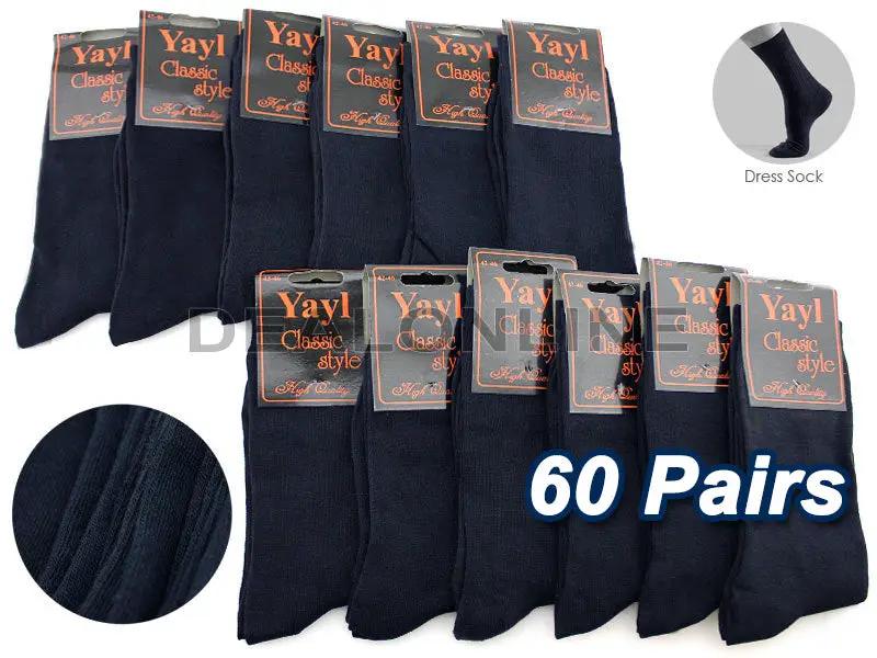WHOLESALE - Business Socks Crew Socks (60 Pairs) Men's Navy Dress Socks by dealonline.co.nz