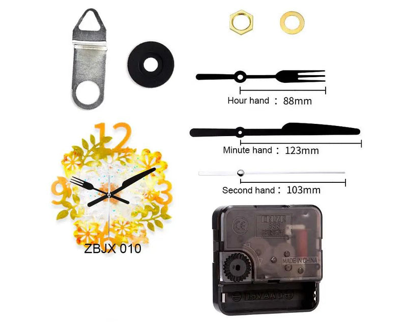 Accessories for Clock Moulds - Quartz Clock Movement Mechanism Non Ticking DIY Clock Mechanism by Resin Art NZ