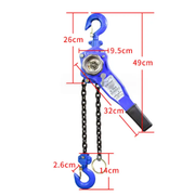 Lever Block Chain Hoist 0.75 Ton 1.5m Lifter by salelink.co.nz