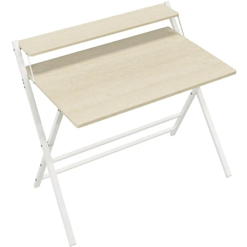 2-Tier Foldable Computer Desk w/ Monitor Shelf by Yaheetech