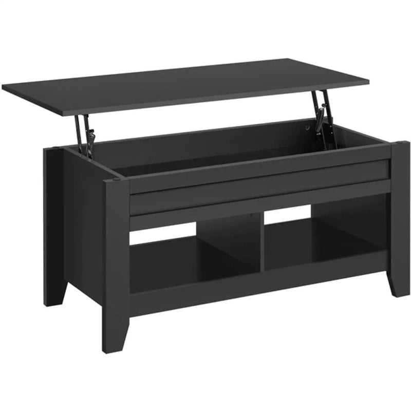 Shaker Design Lift Top Coffee Table w/Storage & 2 Open Shelves by Yaheetech
