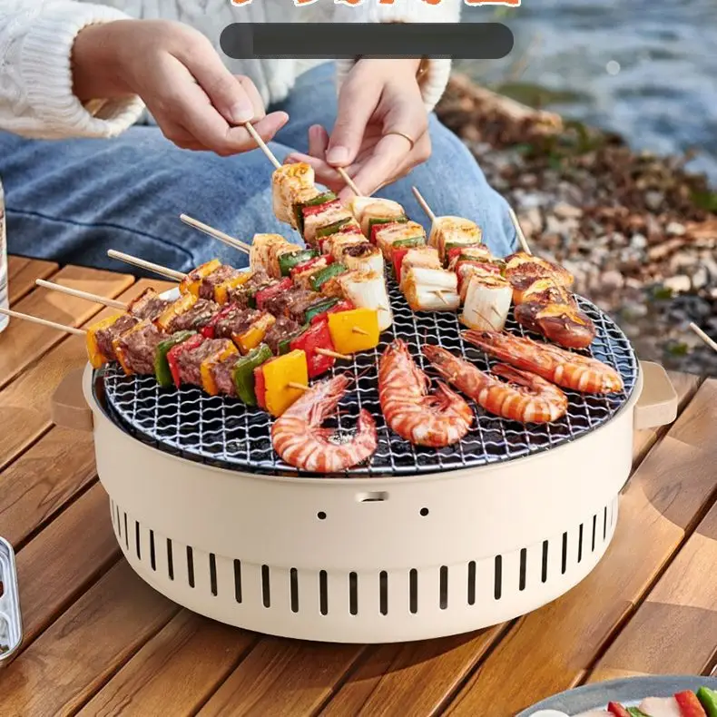 Charcoal Barbecue Gril Portable Charcoal BBQ Grill Stove Home Party Outdoor by dealonline.co.nz