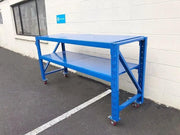 Blue Movable WorkBench / 4 Wheels / 101x200x60CM by dealonline.co.nz