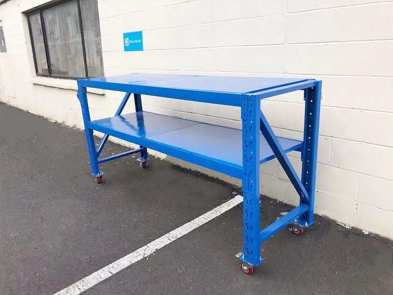 Blue Movable WorkBench / 4 Wheels / 101x200x60CM by dealonline.co.nz