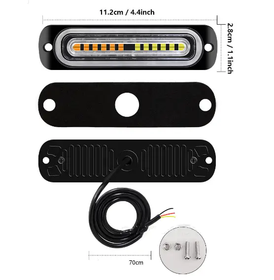LED Strobe Lights(Amber/White) 6PCS by salelink.co.nz