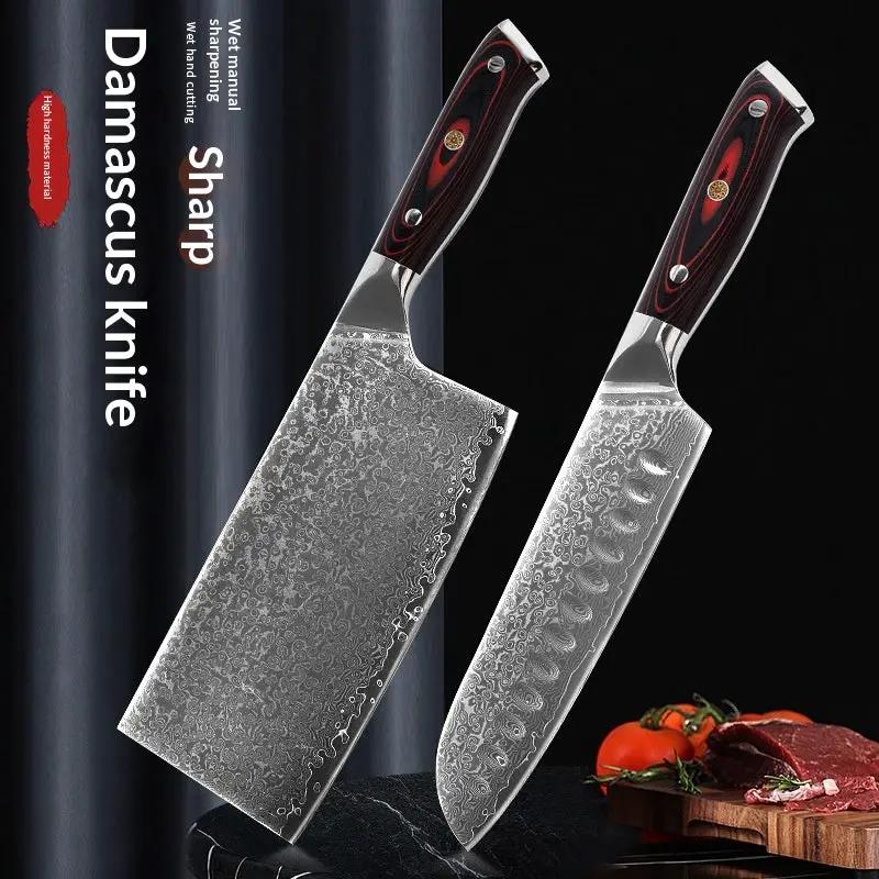 Manufacturers Damascus Steel Kitchen Knife Set Combo Damascus Japanese Knife by China Dropship
