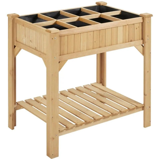 8-Pocket Wood Elevated Garden Planter with Fabric Liner by Yaheetech