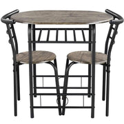 3 Piece Dining Set Round Dining Table Set by Yaheetech