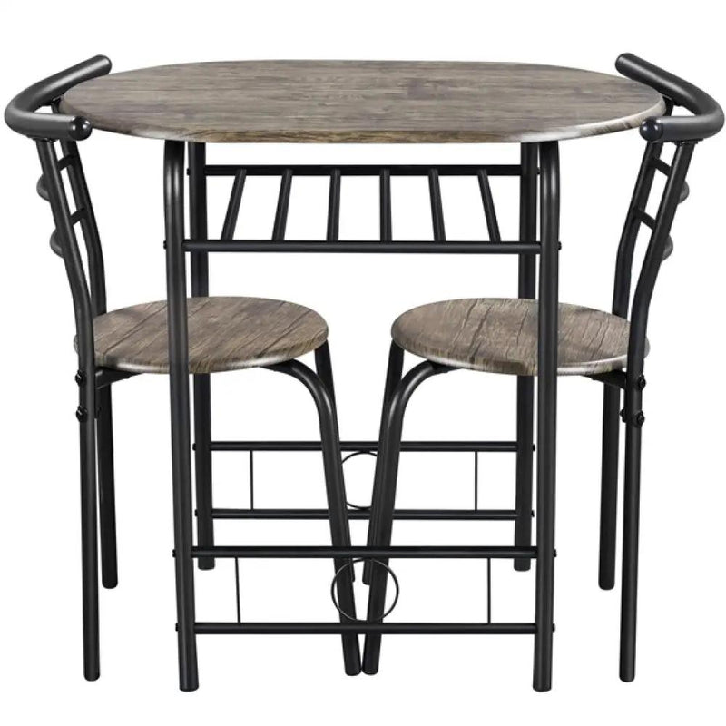 3 Piece Dining Set Round Dining Table Set by Yaheetech