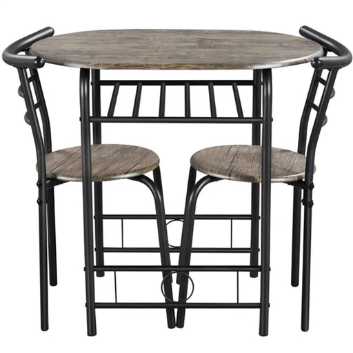 3 Piece Dining Set Round Dining Table Set by Yaheetech