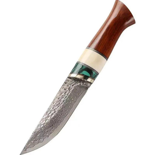 Damascus Sharp Durable Outdoor Self-defense Handle Meat Knife Wood color by China Dropship