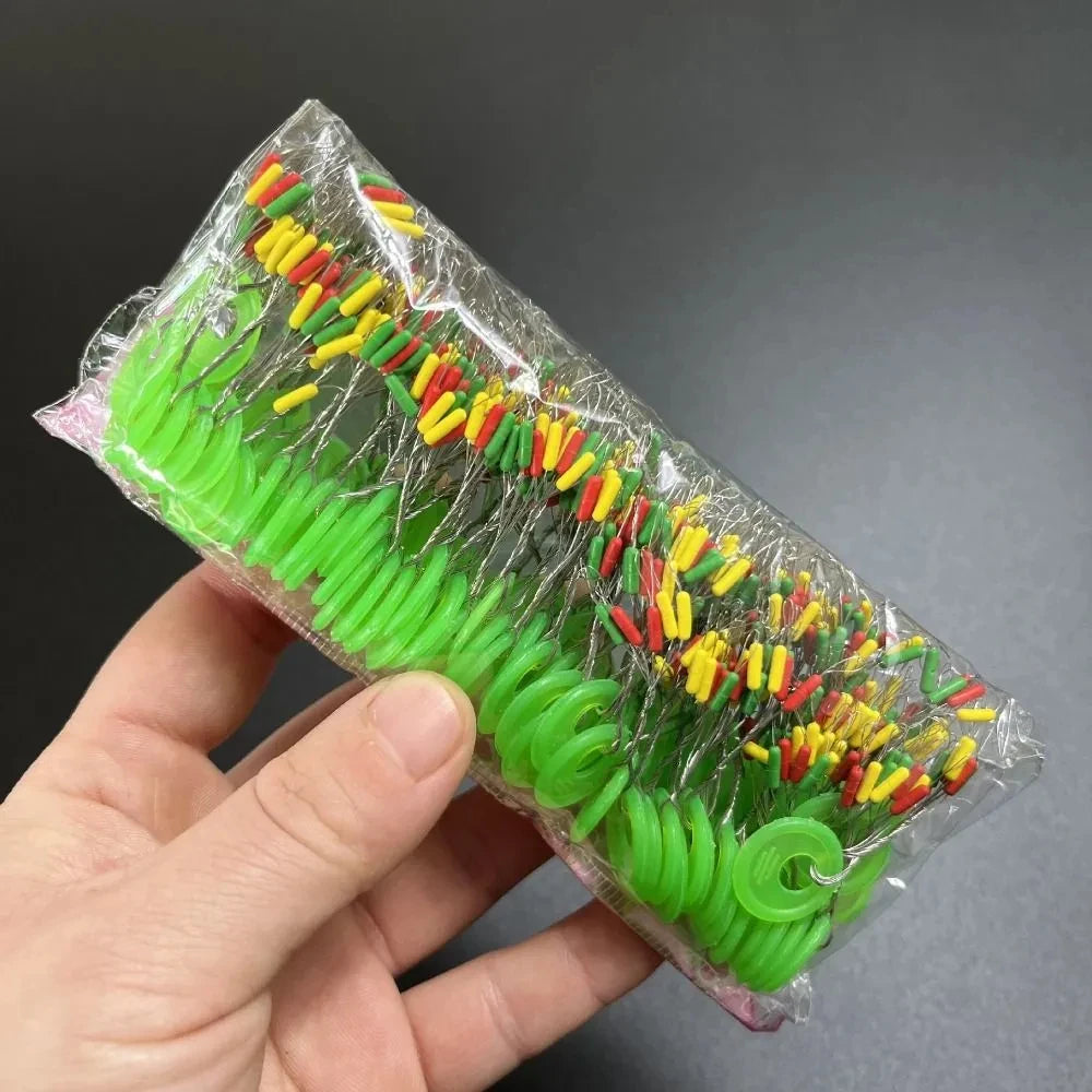 600pcs 100 Groups Float Rubber Stopper Fishing Bobber Stopper Float Oval Bean Space Fishing Line Tackle Accessories - Action Outdoors Kiwi