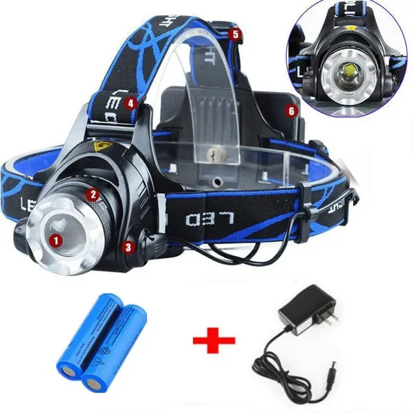 Super Bright Super Bright Rechargeable Headlamp LED Headlight Head Torch Flashlight by China Dropship