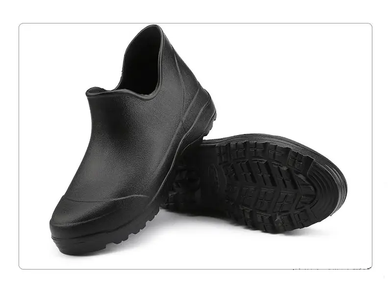 SIZE 14 Non-Slip Waterproof Ankle Boots Rubber Fashion Rain Bootie Shoes-BLACK by dealonline.co.nz