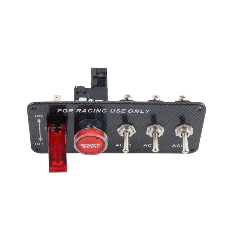 5in1 12V Car Engine Start Push Button Ignition Carbon Fiber Panel Toggle Switch by salelink.co.nz
