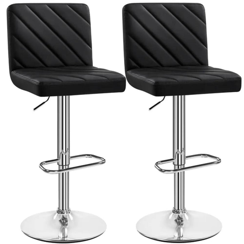 2pcs Modern PU Leather Swivel Bar Stools by Yaheetech