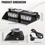 12V 2 in 1 Emergency Dash Strobe Lights Interior Windshield Amber White Warning by salelink.co.nz