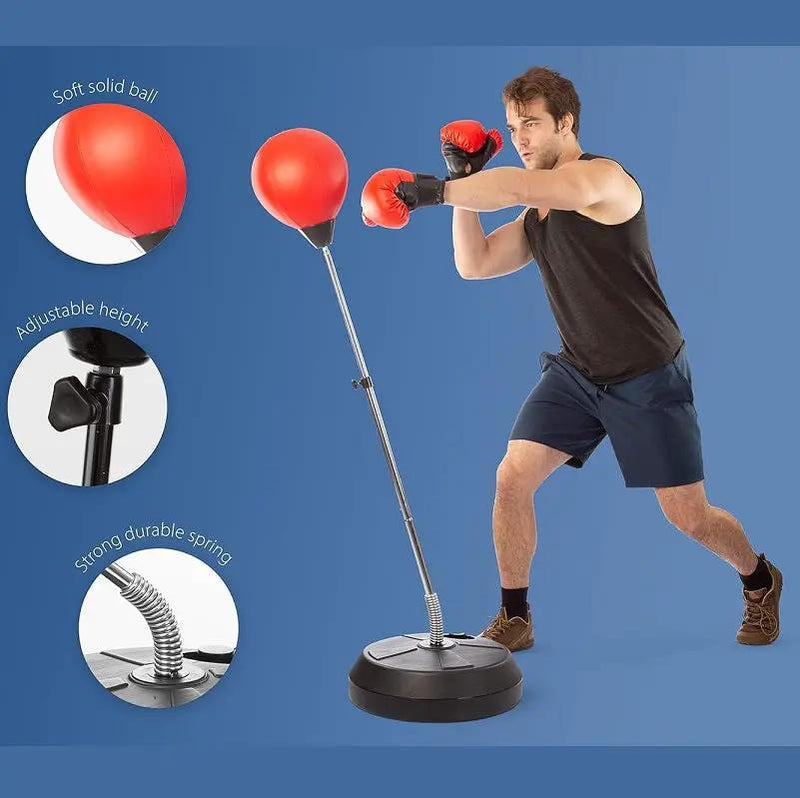 Punch Speed Ball Gloves Set Free Standing Punching Boxing Bag Home GYM Training by dealonline.co.nz