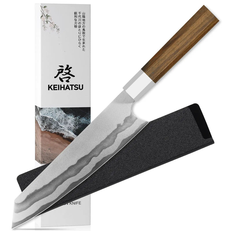 Keihatsu Japanese Gyuto Chef Knife 8 Inch Kiritsuke Knife, Professional Kitchen Ultra Sharp Vegetable Knives With Sheath & Box - Kirtsuke Knife by China Dropship