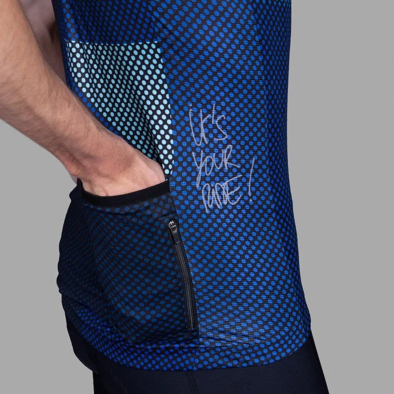 Euro Cycling NZ Clothing Bioracer Spitfire Jersey SS Blue Blitzz Bioracer Spitfire Short Sleeve Cycling Jersey Blue