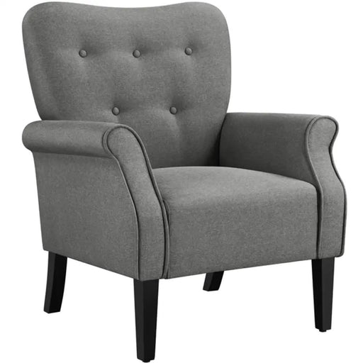 Yaheetech Mid-century Modern Accent Chair Upholstered Roll Armchair Mid-century Modern Accent Chair Upholstered Roll Armchair