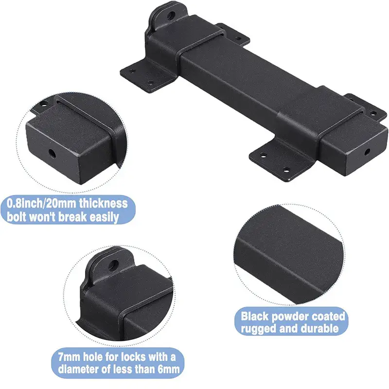 Gate Latches Flip Latch Bolt Latch Lock for Safety Door Black by salelink.co.nz