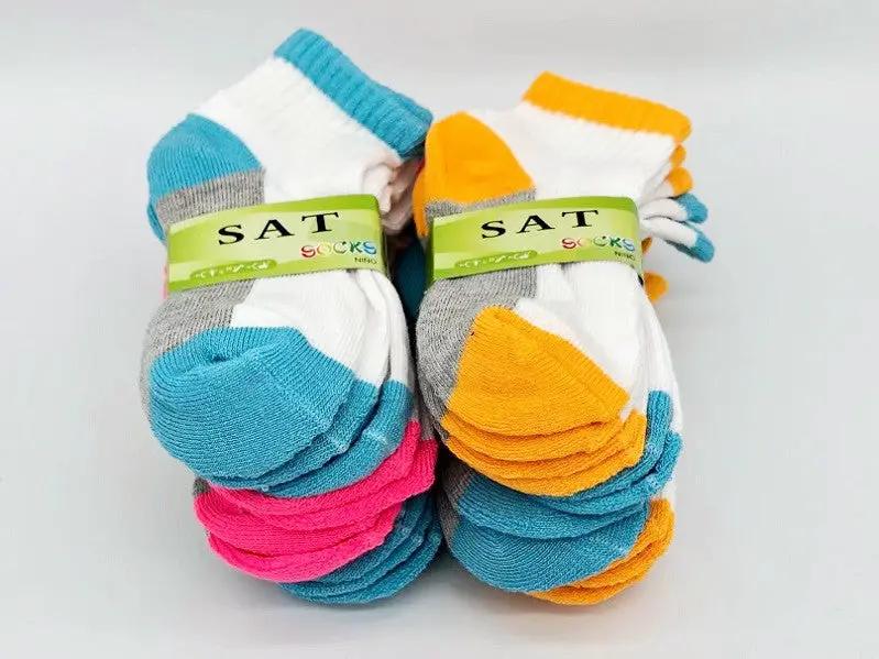(12 Pairs) 2-4 Years Kids' Ankle Socks Cushion Socks by dealonline.co.nz