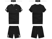 NZ-3XL-Mens 2 Piece Outfit Sport Set Short Sleeve Summer Leisure Short Thin Sets by dealonline.co.nz