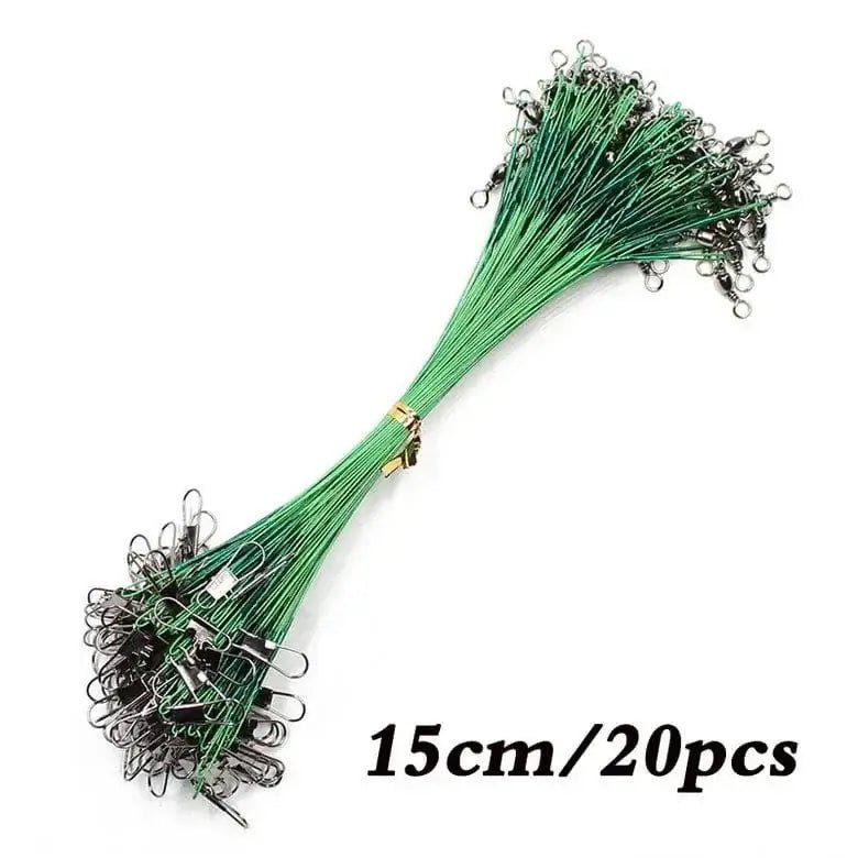 Anti Bite Steel Fishing Line Steel Wire Leader With Swivel Fishing Accessory Lead Core Leash Fishing Wire 15cm 20cm 30cm