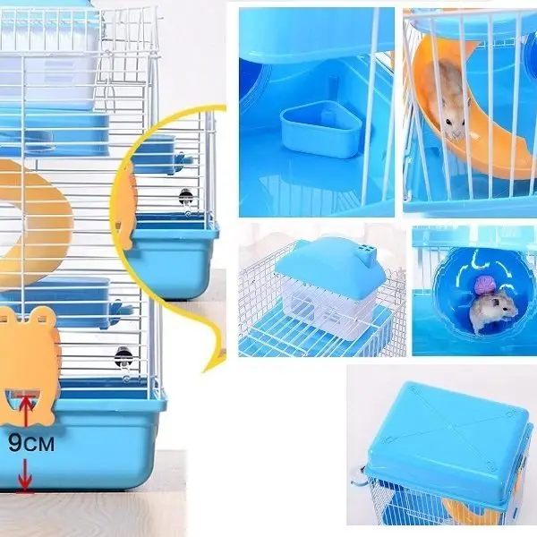3 Tiers Gorgeous Hamster Mouse Cage pet toy Storey Fantasia Cage Castle - Pink by dealonline.co.nz