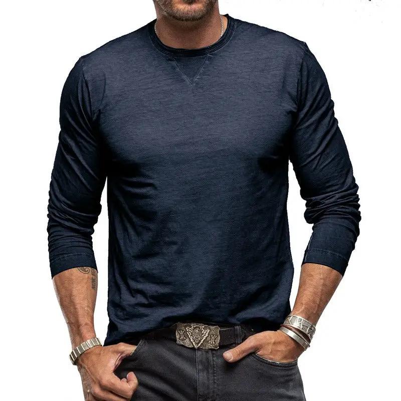 Men's Long Sleeve Cotton T-Shirt - Soft Combed Crew Neck | Casual Everyday Wear by Mead's Supply & Equipment Outfitters limited