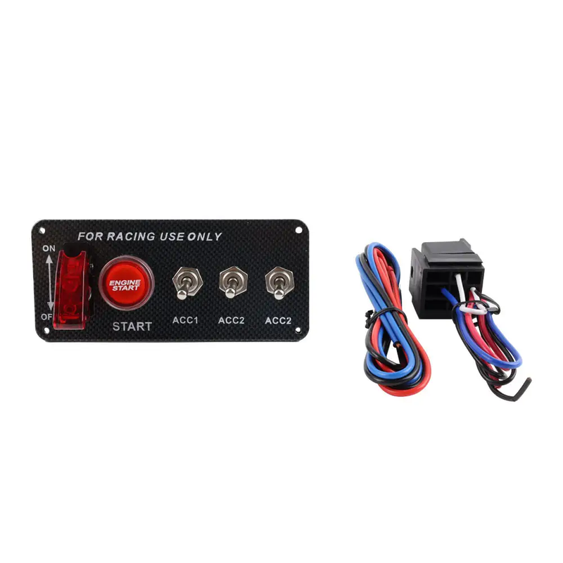 5in1 12V Car Engine Start Push Button Ignition Carbon Fiber Panel Toggle Switch by salelink.co.nz