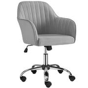 Modern Velvet Desk Chair Soft Height-Adjustable 360°Swivel Computer Chair by Yaheetech