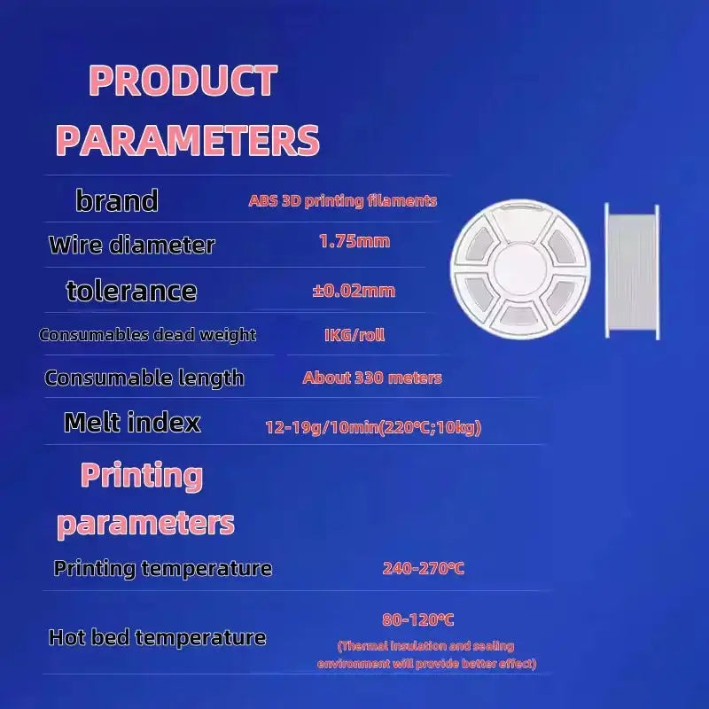 ABS 3D Printer Filament 1.75mm (1kg) (available in different colours) by Habicare