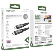 techplus ACEFAST 240W USB-C to USB-C Cable NZ – Super Durable PD Cable C1-09 ACEFAST 240W USB C to USB C Cable PD High Speed