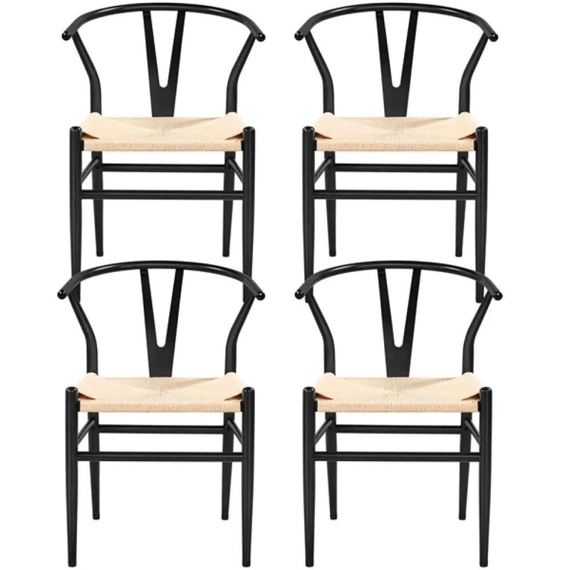 4PCS Weave Arm Chairs by Yaheetech