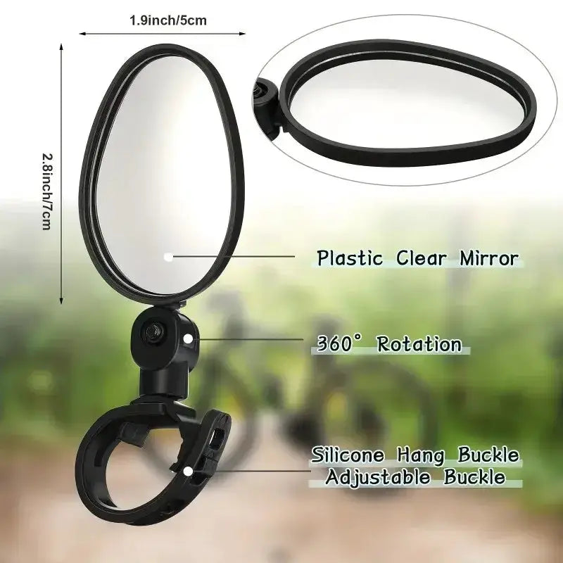 Acrylic Convex Bicycle Handlebar Mirrors (1pc or 2pcs) by Habicare