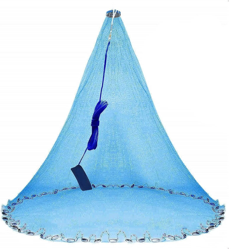 4FT Radius 0.75 inch Ice Blue Cast Net USA Style with tight bottom seal and premium craftsmanship.