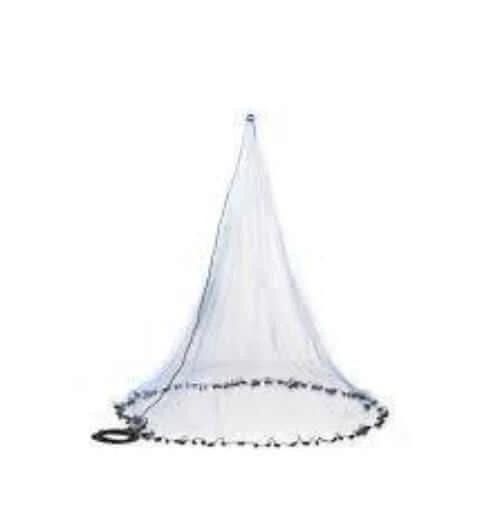 6FT Radius 1 inch Cast Net USA Style Green featuring drawstring and 1-inch white mesh for bait fishing.