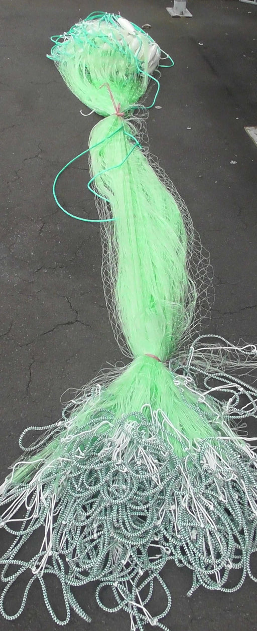 60m Floating Mullet with Multi Mono Mesh net displayed on ground.