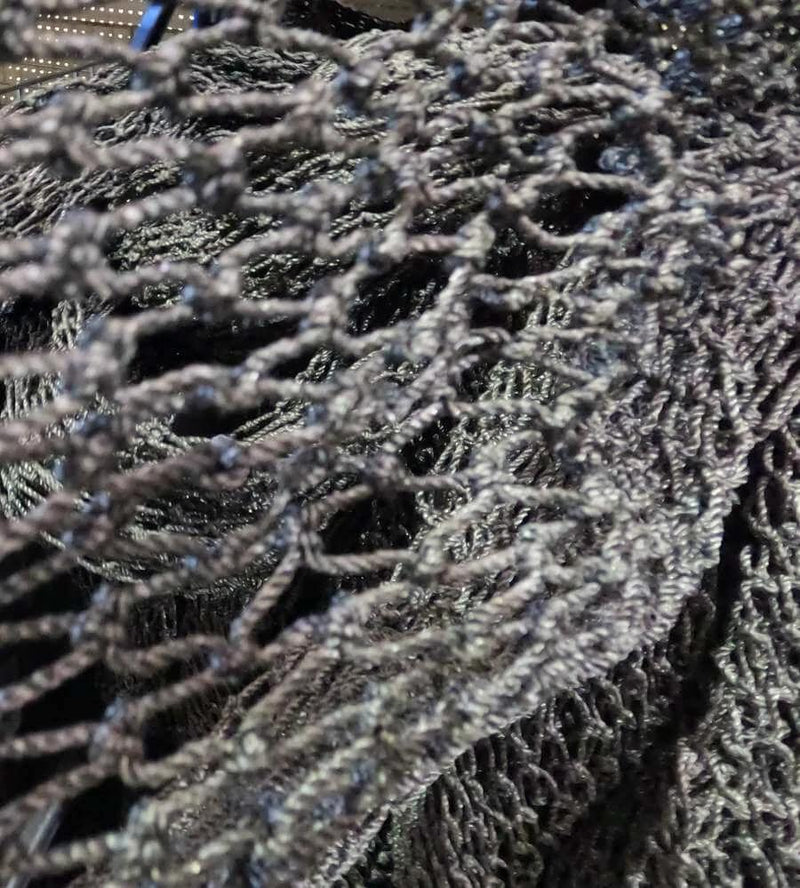 Cray Mesh 45PLY 1.5 inches 40MD Black per meter close-up showing intricate weave and texture.