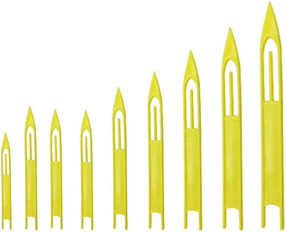 Fishing Net Needles 5inch 7inch 9inch in yellow, varying sizes for slinging and hanging fishing nets.